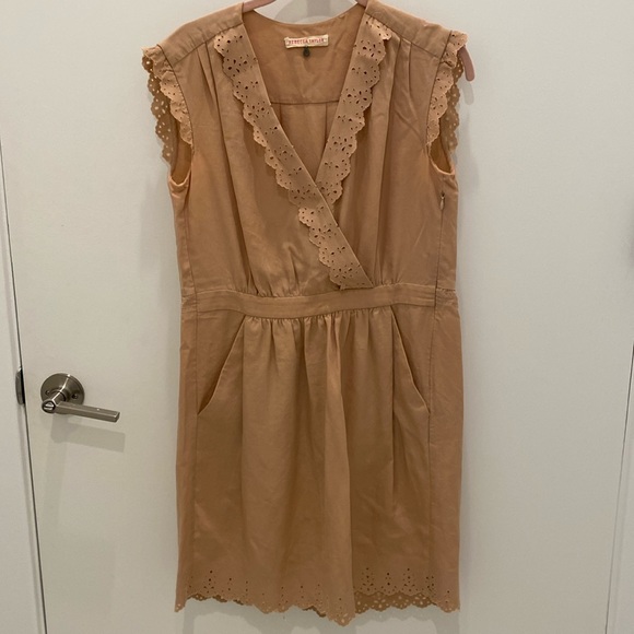 Rebecca Taylor eyelet beige dress with pockets - Picture 1 of 3